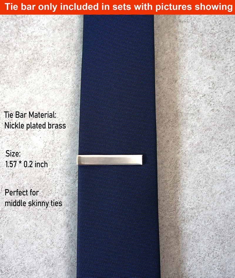 ZENXUS Skinny Solid Ties for Men, 2.5 inch Slim Neckties Matte Plain Assorted, Navy, Gray, Burgundy, Black, 4-Pack plus Silver Tie Bar - Image 3